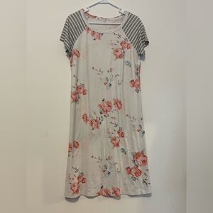 Floral Gray and Pink Women's Dress